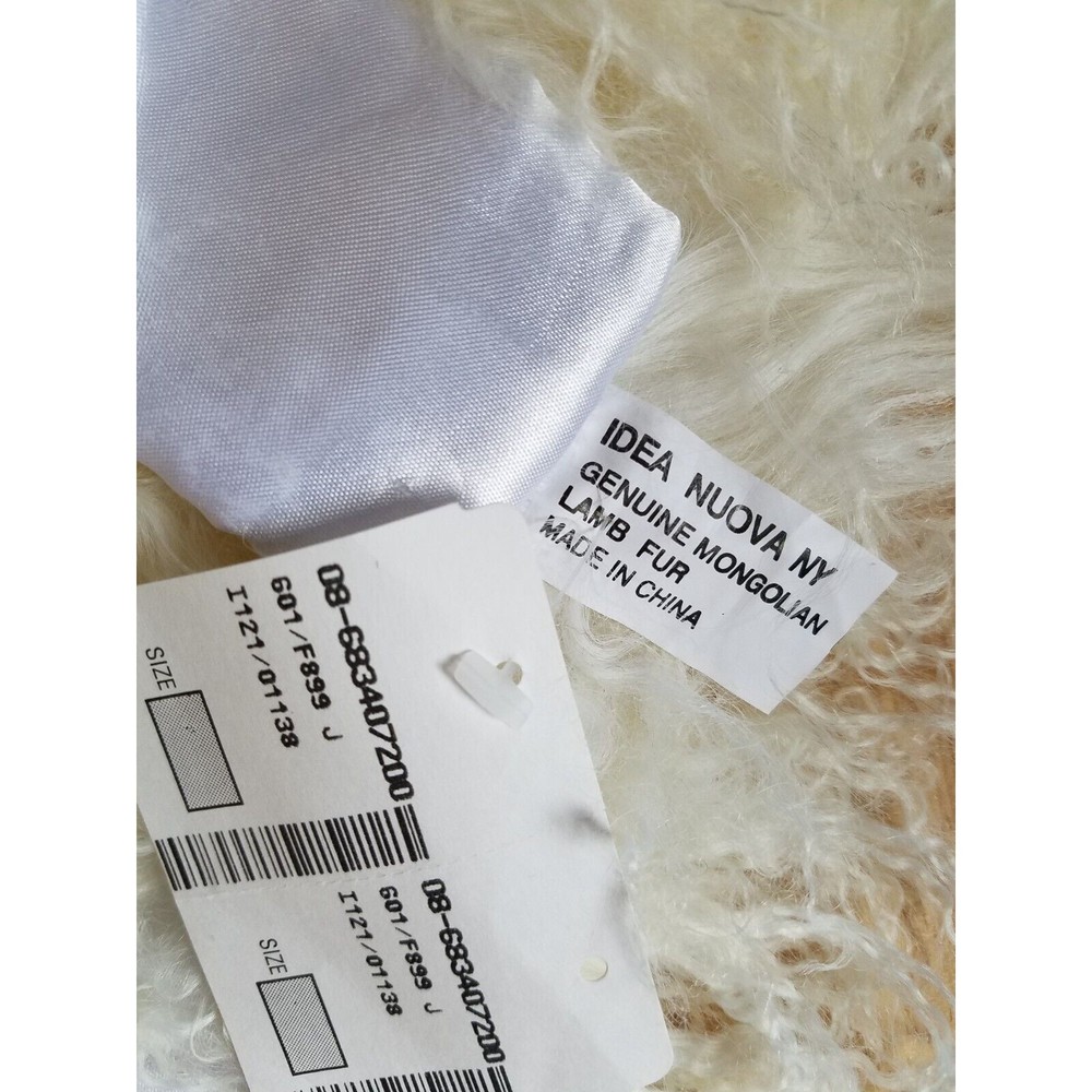 Idea Nuova NY Genuine Mongolian Lamb Fur Ivory Cream Boa Scarf - Picture 5 of 6